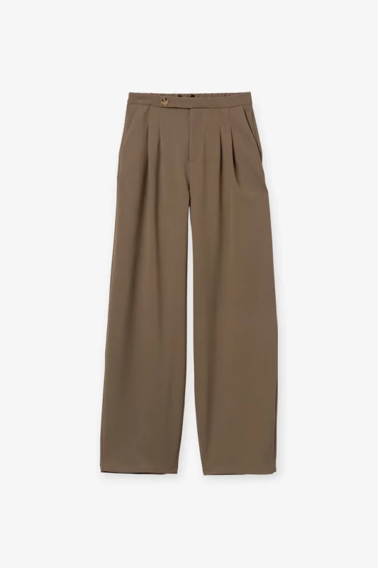 PANTALON VERDE WIDE VESTIR MUJER 10066853_810 TIFFOSI BRUNOS